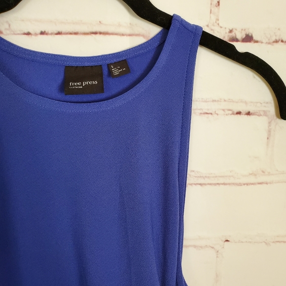 Free Press Side Ruched Tank Knit Mini Dress Blue S - Picture 5 of 8